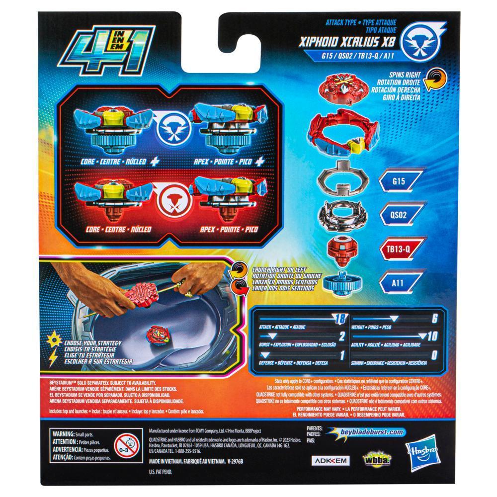 Beyblade Burst QuadStrike Xcalius Power Speed Launcher Pack, With Launcher and Spinning Top Toy product thumbnail 1