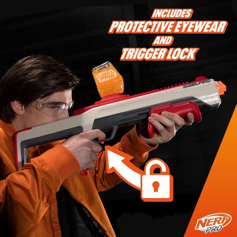 Nerf Pro Gelfire Raid Blaster, Fire 5 Rounds At Once, 10,000 Gelfire Rounds, 800 Round Hopper, Eyewear product image 1