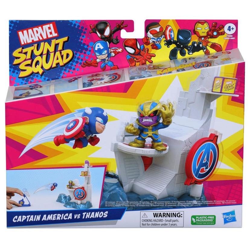 Marvel Stunt Squad Tower Smash Playset, Captain American and Thanos Action Figures (1.5”) product image 1