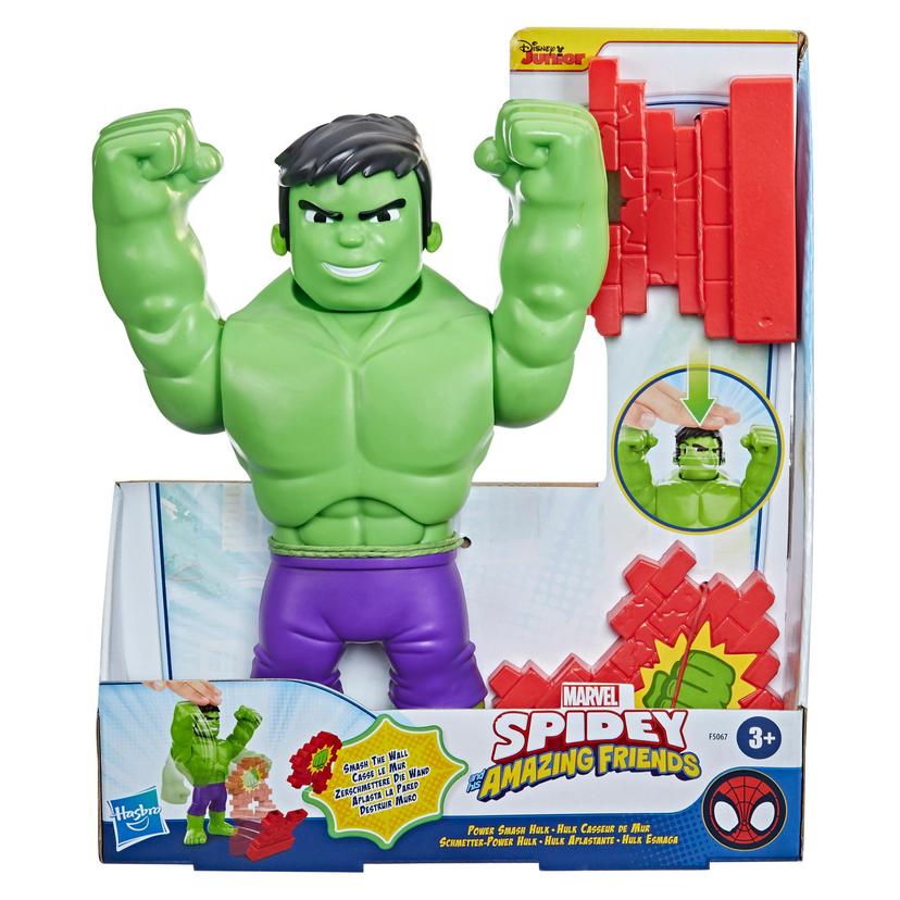 Marvel Spidey and His Amazing Friends Power Smash Hulk Preschool Toy, Face-Changing 10-inch Hulk Action Figure, Ages 3+ product image 1