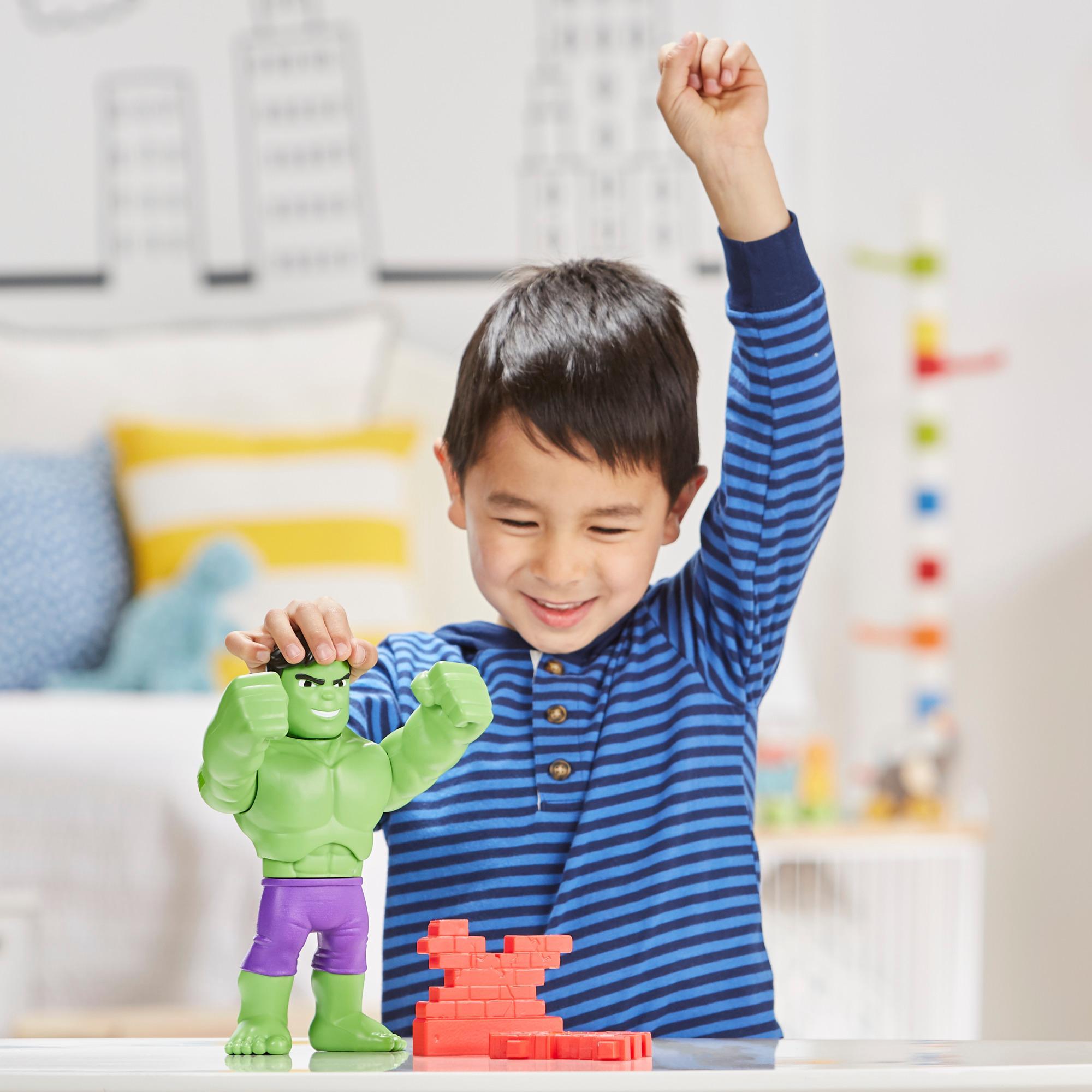 Marvel Spidey and His Amazing Friends Power Smash Hulk Preschool Toy, Face-Changing 10-inch Hulk Action Figure, Ages 3+ product thumbnail 1