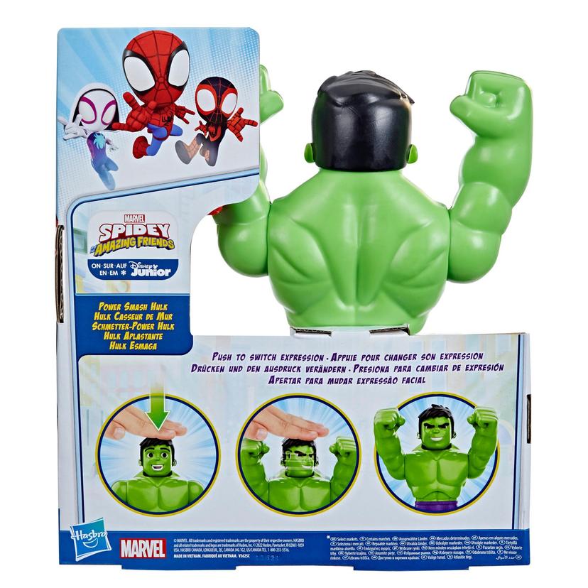 Marvel Spidey and His Amazing Friends Power Smash Hulk Preschool Toy, Face-Changing 10-inch Hulk Action Figure, Ages 3+ product image 1