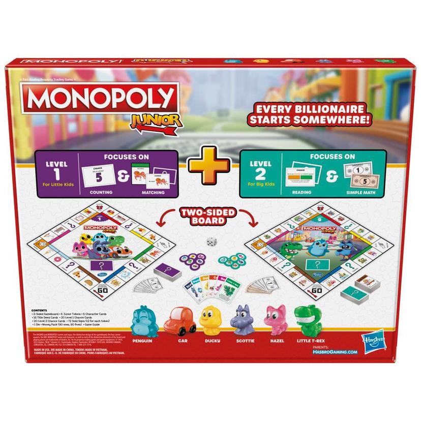 Monopoly Junior Board Game, 2-Sided Gameboard, 2 Games in 1, Monopoly Game for Ages 4+ product image 1