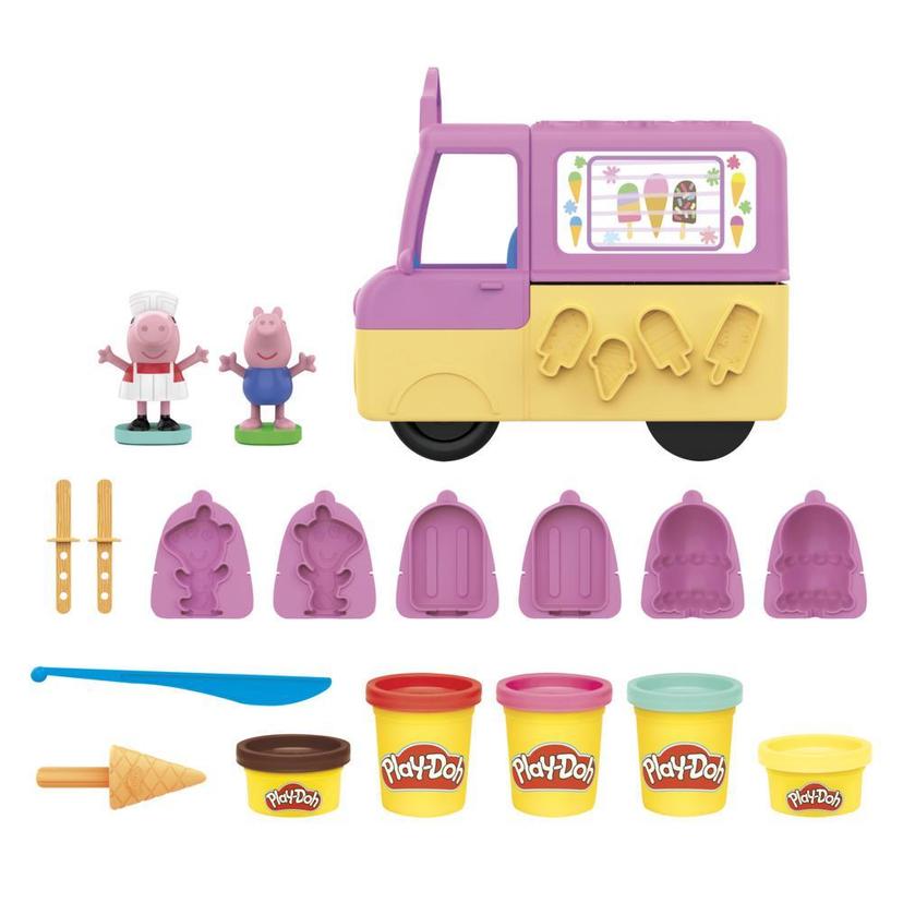 Play-Doh Peppa's Ice Cream Playset with Ice Cream Truck, Peppa and George Figures, and 5 Cans product image 1