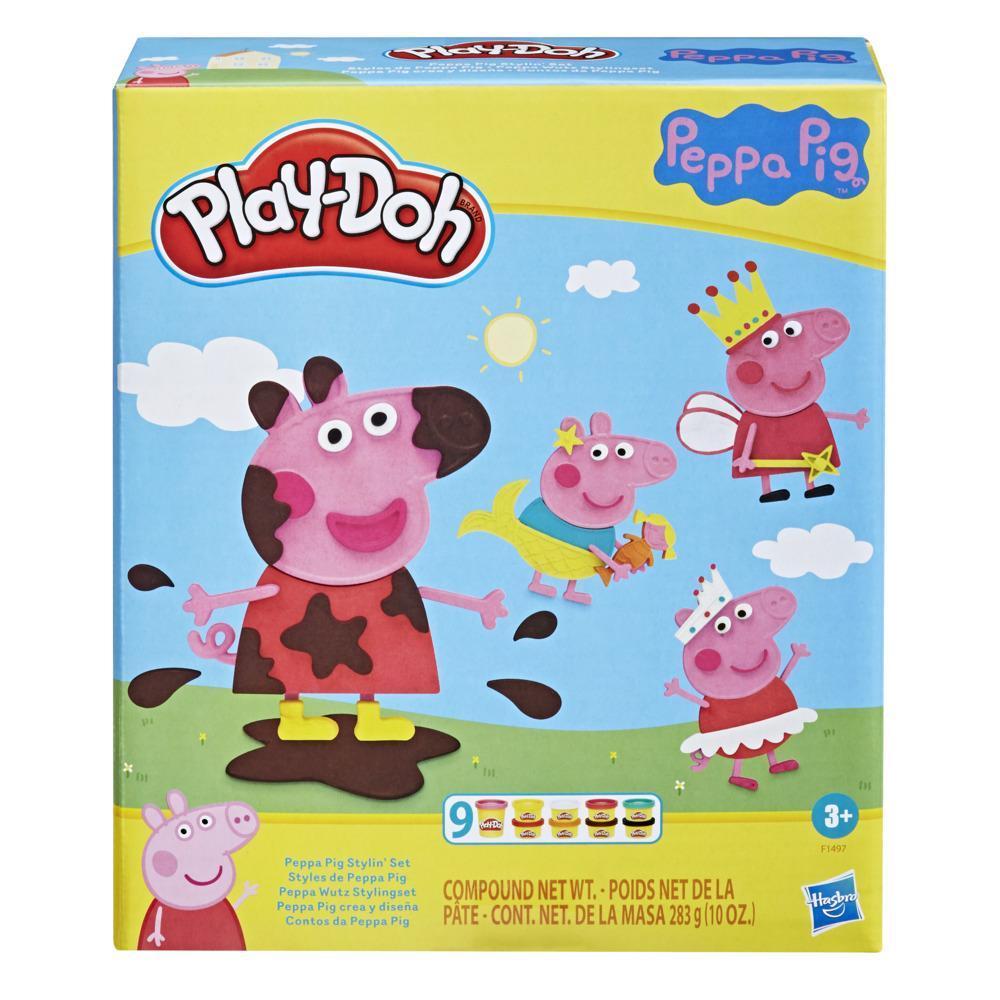 Play-Doh Peppa Pig Stylin Set with 9 Non-Toxic Modeling Compound Cans, 11 Accessories, Peppa Pig Toy for Kids 3 and Up product thumbnail 1