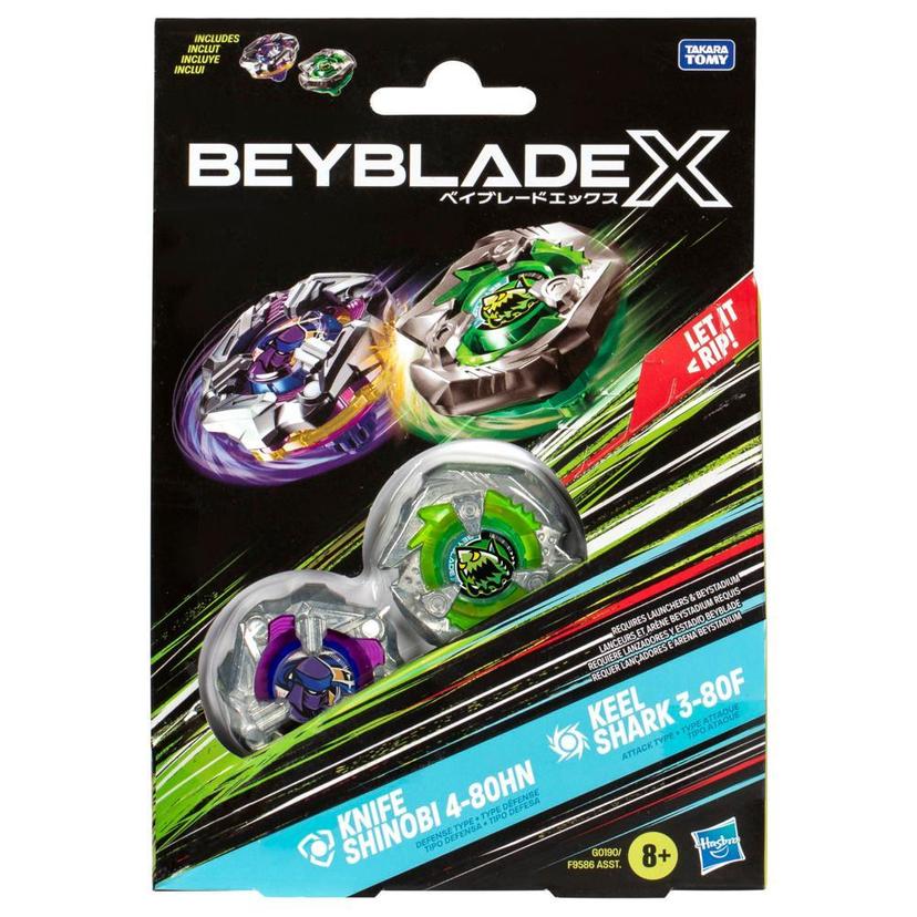Beyblade X Knife Shinobi 4-80HN and Keel Shark 3-80F Top Dual Pack Set, Ages 8+ product image 1