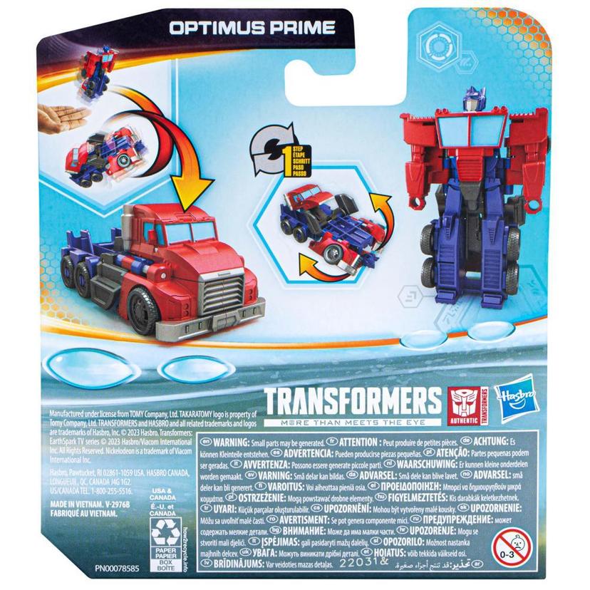 Transformers Toys EarthSpark 1-Step Flip Changer Optimus Prime Action Figure product image 1