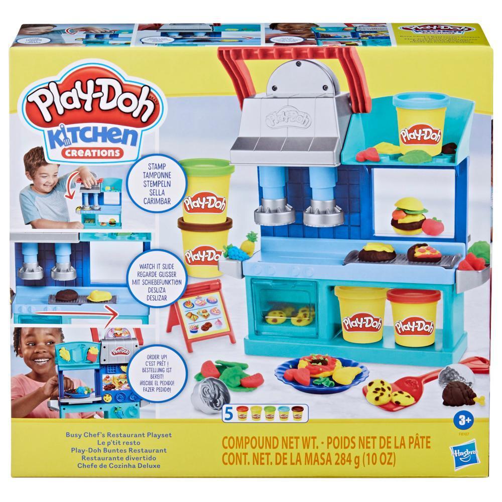 Play-Doh Kitchen Creations Busy Chef's Restaurant Playset, 2-Sided Play Kitchen, Ages 3+ product thumbnail 1