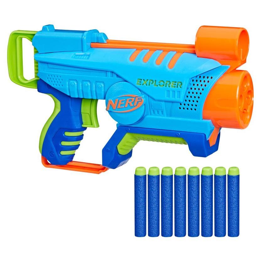 Nerf Elite Jr Explorer Easy-Play Toy Blaster, Easy Hold & Load & Blast, 8 Nerf Elite Darts, For 6 Year Old Boys & Girls product image 1