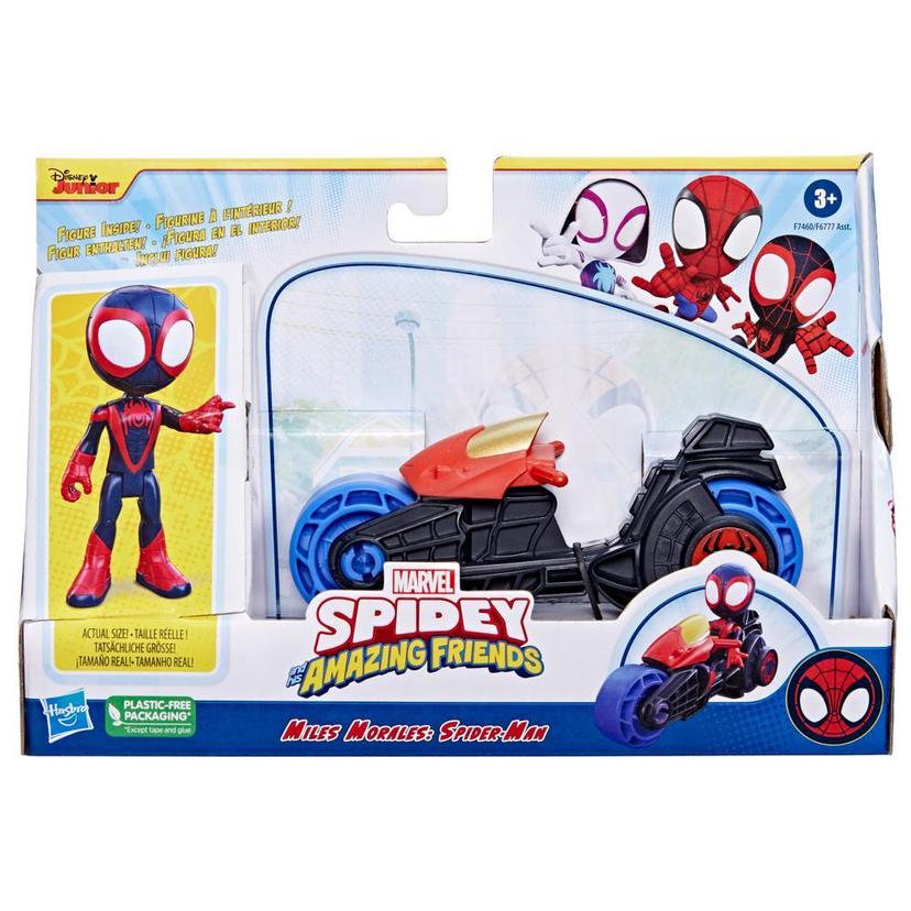 Marvel Spidey and His Amazing Friends, Miles Morales Action Figure & Toy Motorcycle, Kids 3 and Up product image 1