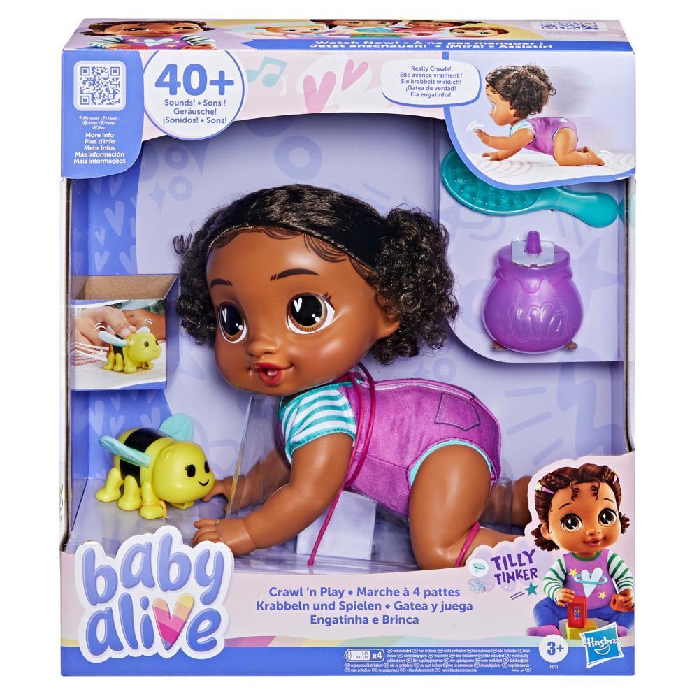 Baby Alive Crawl 'n Play Tilly Tinker Doll, Black Hair, Electronic Kids Toys for Girls & Boys 3+ product thumbnail 1