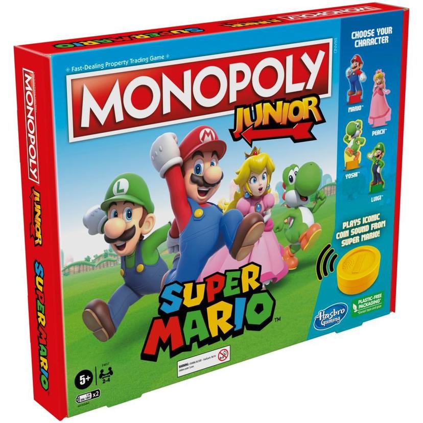 Monopoly Junior Super Mario Edition Board Game, Ages 5+, Explore the Mushroom Kingdom as Mario, Peach, Yoshi, or Luigi product image 1