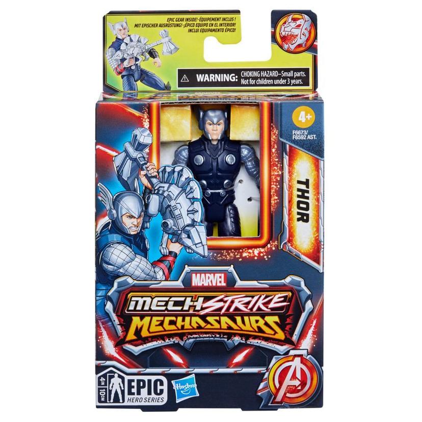 Marvel Mech Strike Mechasaurs Thor Action Figure, with Weapon Accessory (4") product image 1