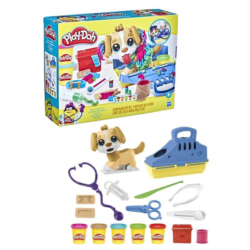 Play-Doh Care 'n Carry Vet Playset with Toy Dog, Carrier, 10 Tools, 5 Colors product image 1