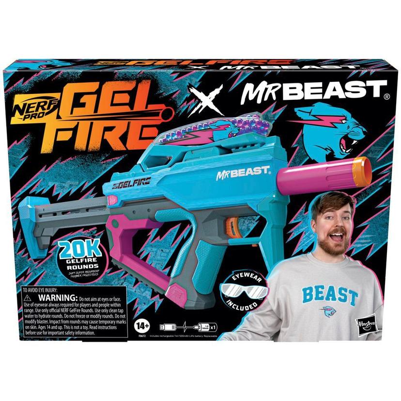 Nerf Pro Gelfire X MrBeast Blaster, 20,000 Gelfire Rounds, Hopper, Rechargeable Battery product image 1