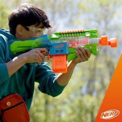 Nerf Elite 2.0 Double Punch Dart Blaster, 50 Nerf Elite Darts, 2x 10-Dart Clips, Motorized Nerf Blaster, Ages 8+ product thumbnail 1