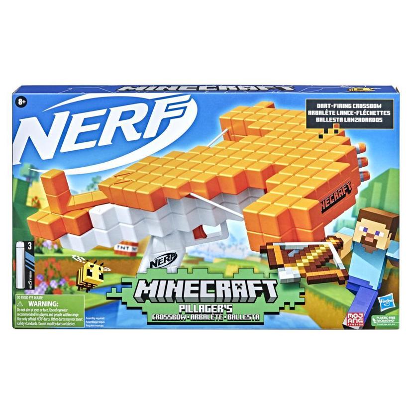 Nerf Minecraft Pillager's Crossbow Dart-Blasting Crossbow, Real Crossbow Action, Includes 3 Official Nerf Elite Darts product image 1