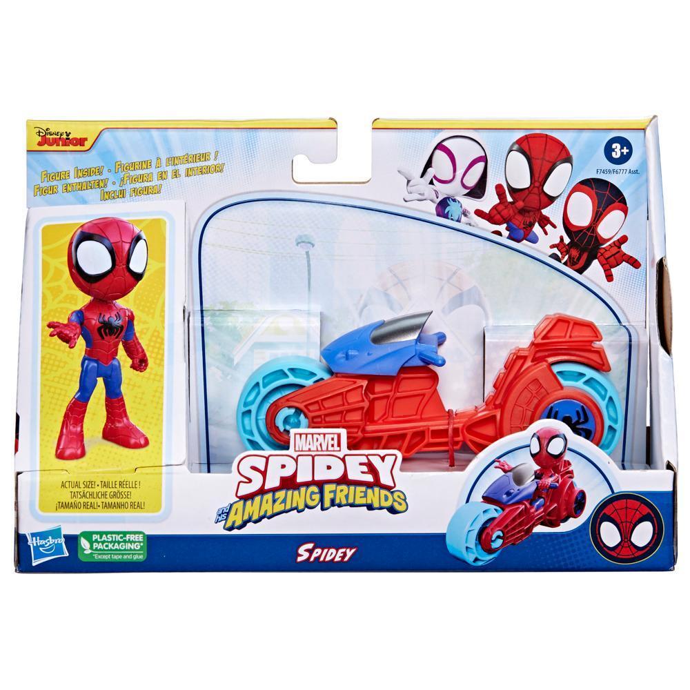 Marvel Spidey and His Amazing Friends, Spidey Action Figure & Toy Motorcycle, Kids 3 and Up product thumbnail 1