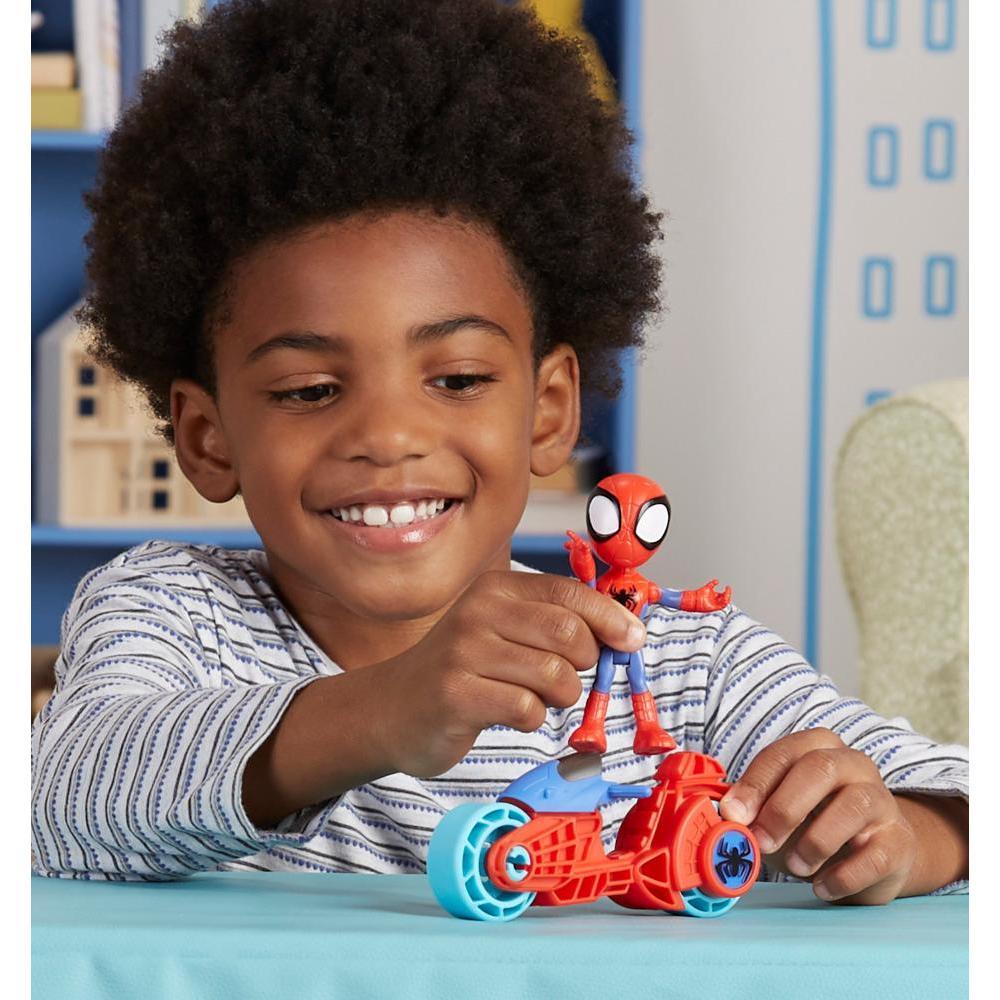 Marvel Spidey and His Amazing Friends, Spidey Action Figure & Toy Motorcycle, Kids 3 and Up product thumbnail 1