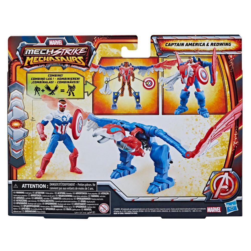 Marvel Mech Strike Mechasaurs Captain America (4”) with Redwing Mechasaur Action Figures product thumbnail 1