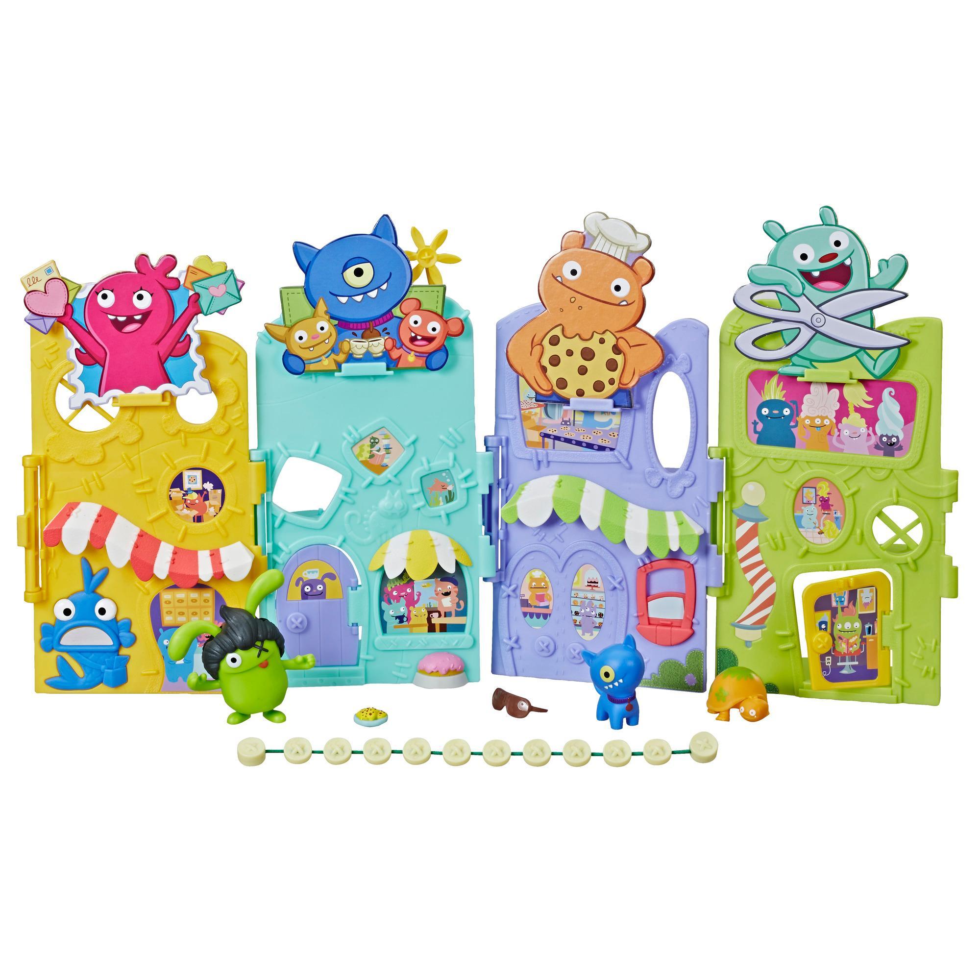 UglyDolls Uglyville Unfolded Main Street Playset and Portable Tote, 3 Figures and Accessories product thumbnail 1