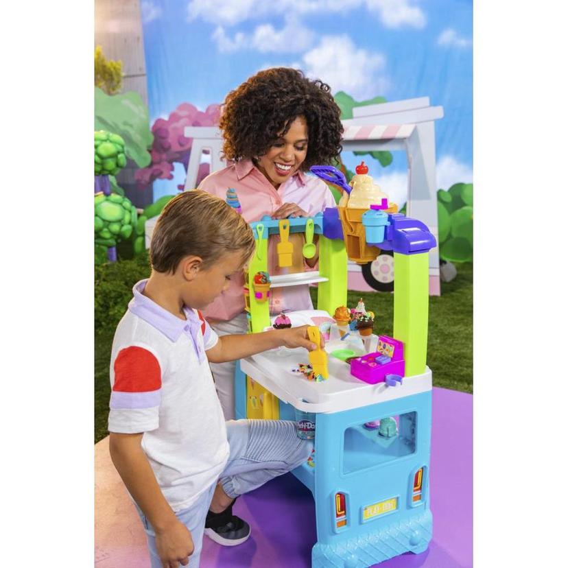 Play-Doh Kitchen Creations Ultimate Ice Cream Truck Playset with 27 Accessories, 12 Cans, Realistic Sounds product image 1