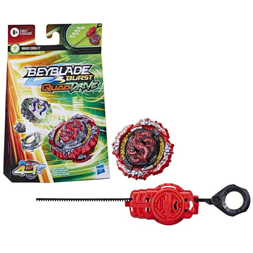 Beyblade Burst QuadDrive Wrath Cobra C7 Spinning Top Starter Pack -- Battling Game Top Toy with Launcher product image 1