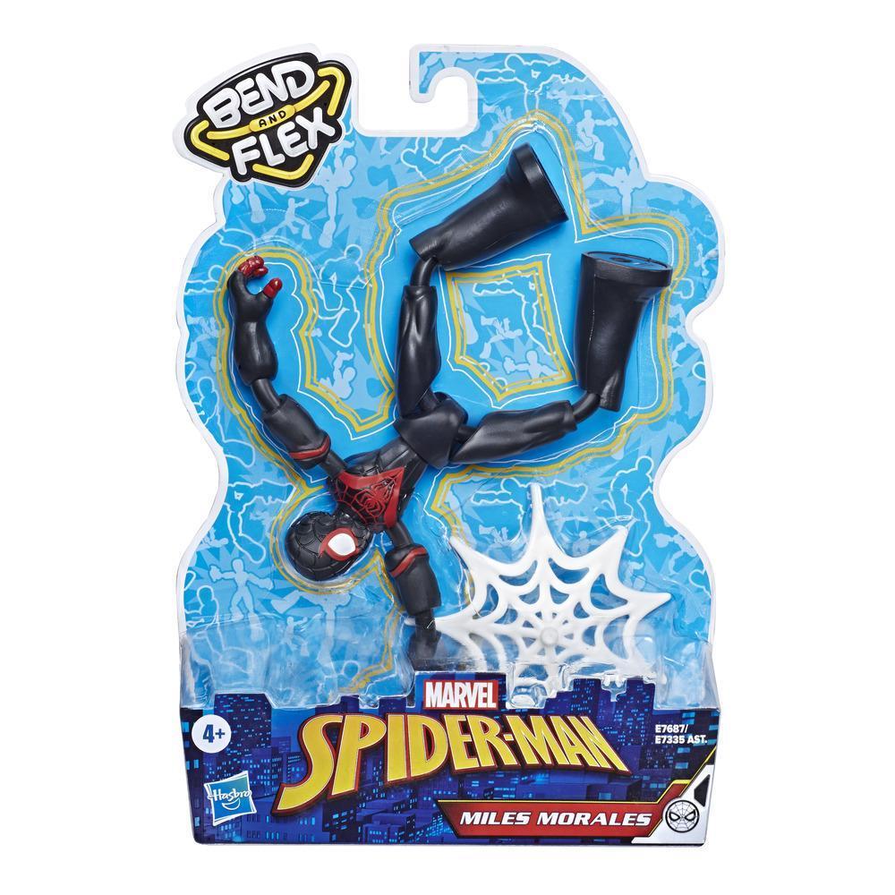 Marvel Spider-Man Bend and Flex Miles Morales Action Figure, 6-Inch Flexible Figure, Includes Web Accessory, Ages 4 And Up product thumbnail 1