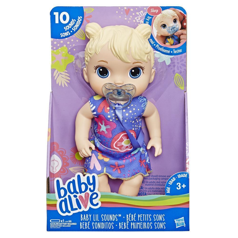 Baby Alive Baby Lil Sounds: Interactive Baby Doll for Girls and Boys Ages 3 and Up, Makes 10 Sound Effects, including Giggles, Cries, Baby Doll with Pacifier product thumbnail 1