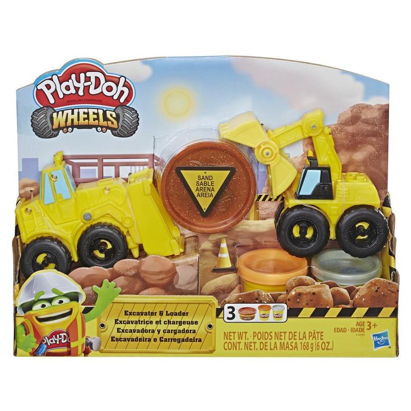 Play-Doh Wheels Excavator and Loader Toy Construction Trucks with Non-Toxic Play-Doh Sand Buildin' Compound Plus 2 Additional Colors product image 1