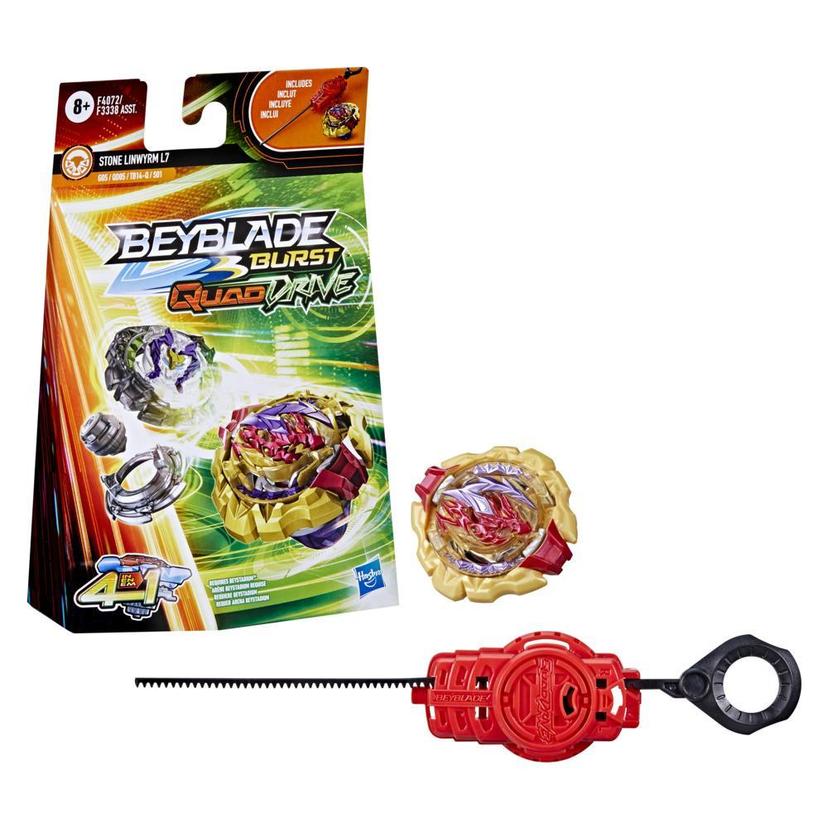 Beyblade Burst QuadDrive Stone Linwyrm L7 Spinning Top Starter Pack -- Battling Game Top Toy with Launcher product image 1