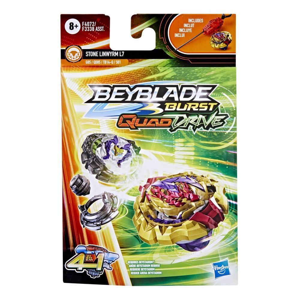 Beyblade Burst QuadDrive Stone Linwyrm L7 Spinning Top Starter Pack -- Battling Game Top Toy with Launcher product thumbnail 1