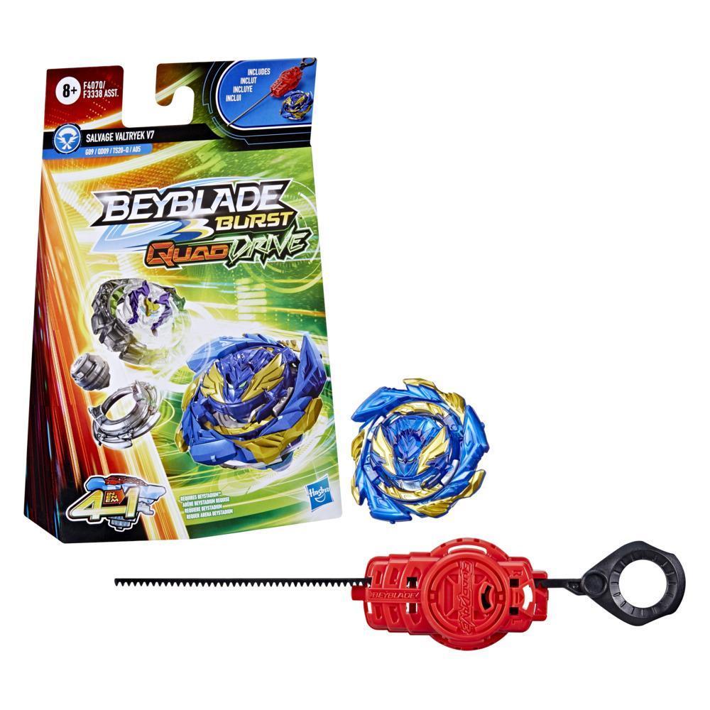 Beyblade Burst QuadDrive Salvage Valtryek V7 Spinning Top Starter Pack -- Battling Game Top Toy with Launcher product thumbnail 1