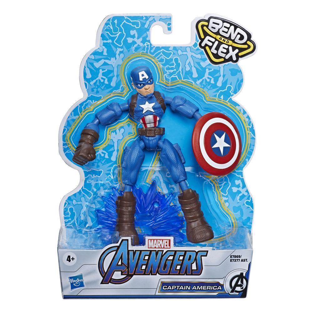 Marvel Avengers Bend And Flex Action Figure, 6-Inch Flexible Captain America Figure, Includes Blast Accessory, Ages 4 And Up product thumbnail 1