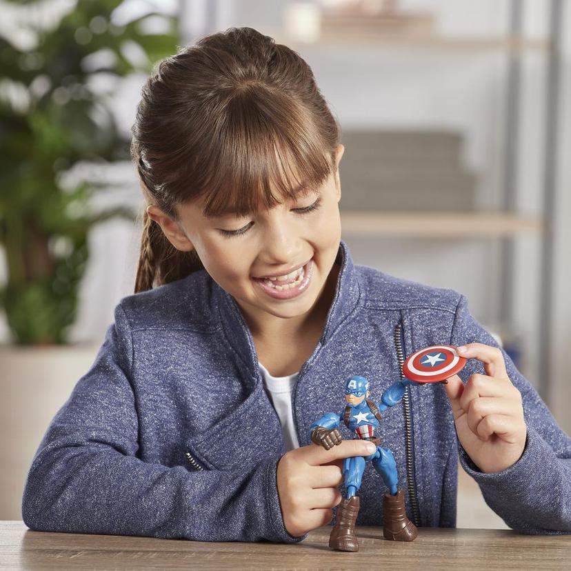 Marvel Avengers Bend And Flex Action Figure, 6-Inch Flexible Captain America Figure, Includes Blast Accessory, Ages 4 And Up product image 1