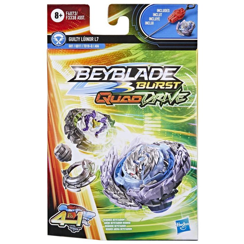 Beyblade Burst QuadDrive Guilty Lúinor L7 Spinning Top Starter Pack -- Battling Game Top Toy with Launcher product image 1