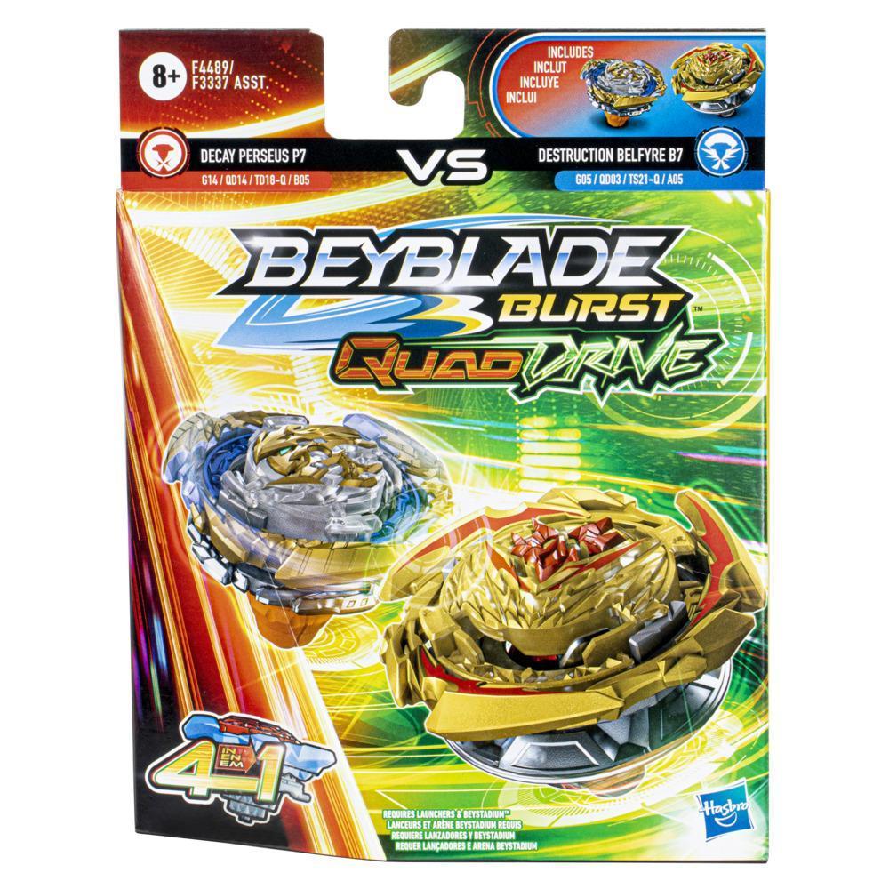 Beyblade Burst QuadDrive Destruction Belfyre B7 and Decay Perseus P7 Spinning Top Dual Pack -- Battling Game Top Toy product thumbnail 1