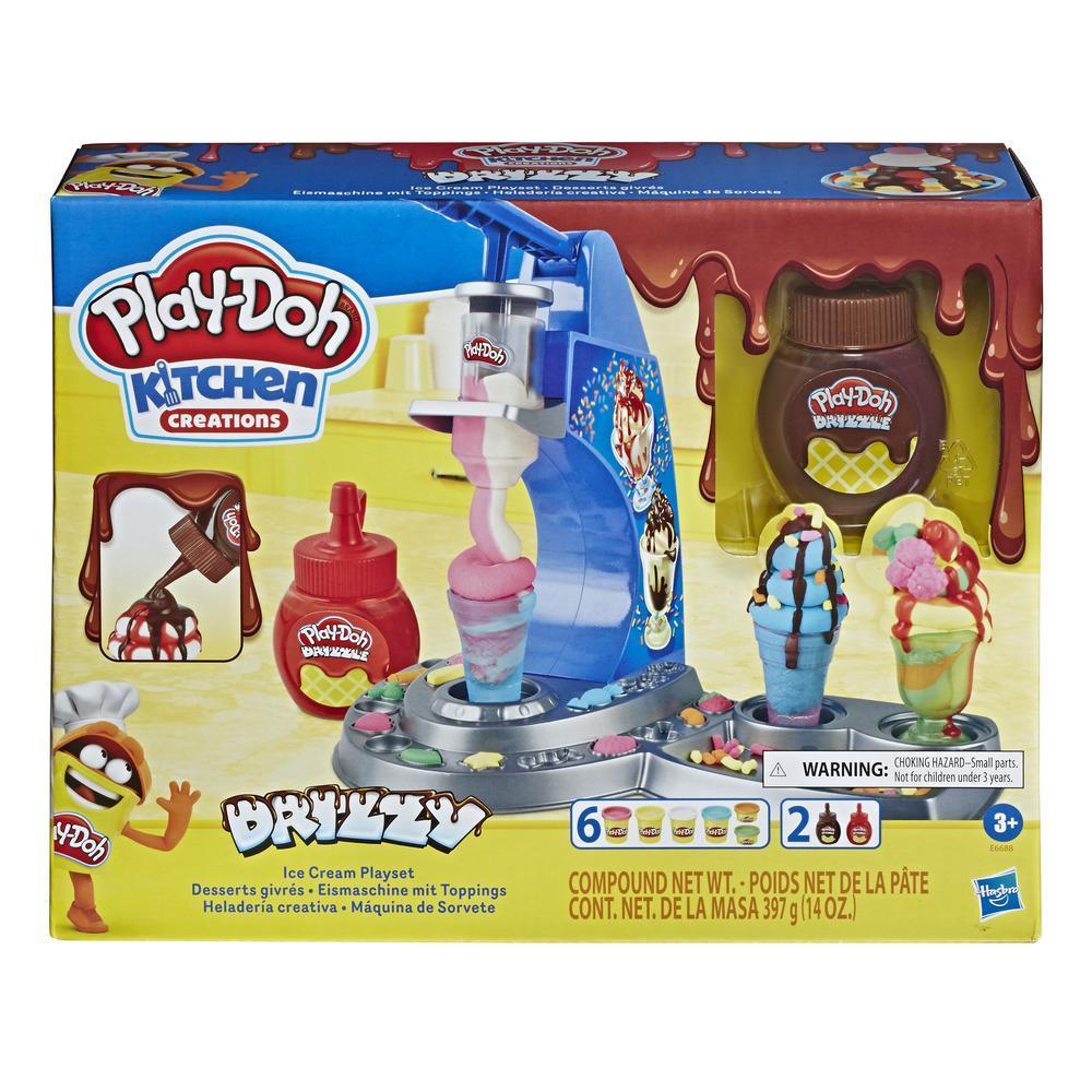 Play-Doh Kitchen Creations Drizzy Ice Cream Playset Featuring Drizzle Compound and 6 Non-Toxic Play-Doh Colors product thumbnail 1