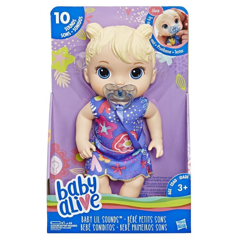 Baby Alive Baby Lil Sounds: Interactive Baby Doll for Girls and Boys Ages 3 and Up, Makes 10 Sound Effects, including Giggles, Cries, Baby Doll with Pacifier product image 1