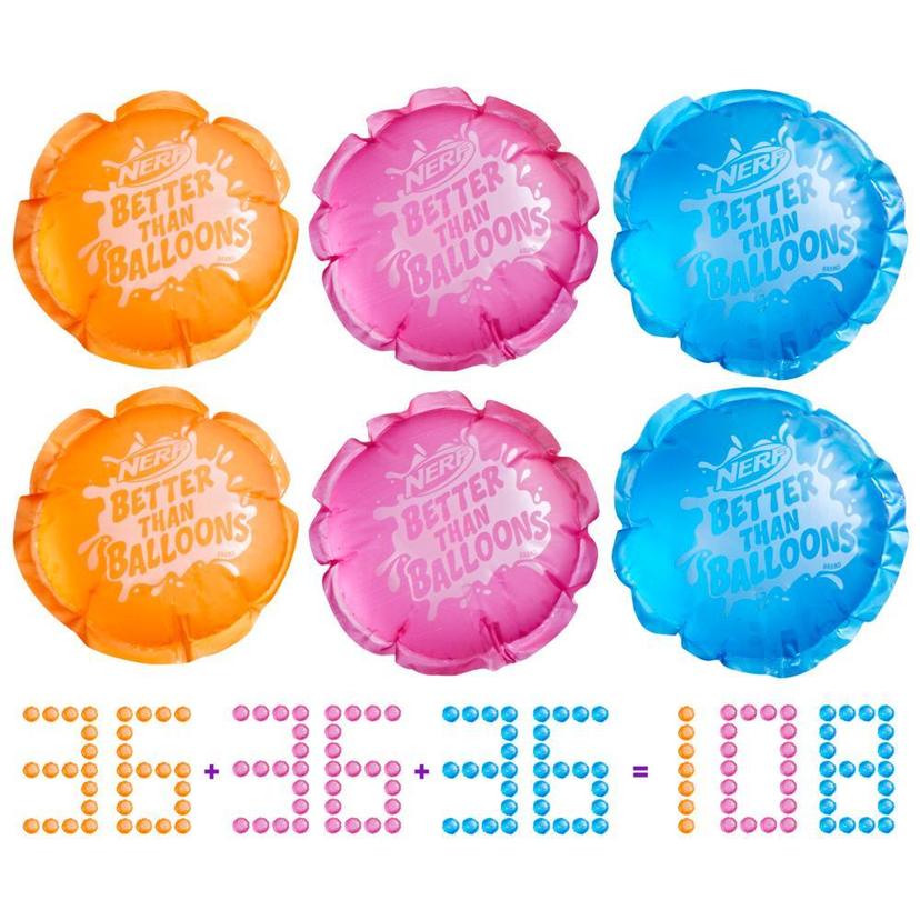 Nerf Better Than Balloons Brand Water Toys, 108 Pods, Easy 1 Piece Clean Up, Ages 3+ product image 1