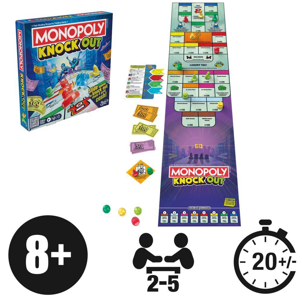 Monopoly Knockout Family Party Game, Quick-Playing Board Games for Ages 8+, 2-8 Players, 20 Mins. product thumbnail 1