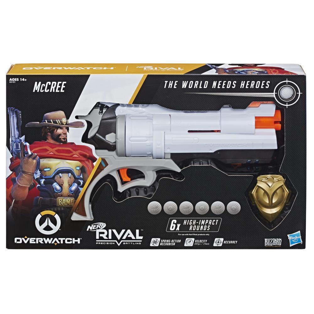 Overwatch McCree Nerf Rival Blaster with Die Cast Badge and 6 Overwatch Nerf Rival Rounds product image 1