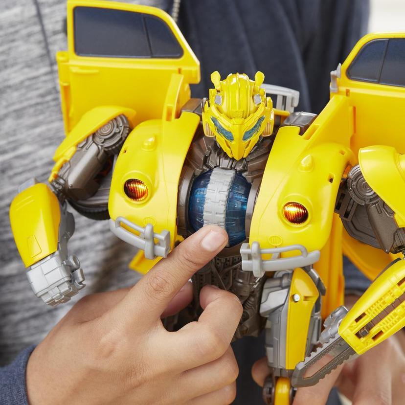 Transformers: Bumblebee Movie Toys, Power Charge Bumblebee Action Figure - Lights and Sounds, 10.5-inch product image 1