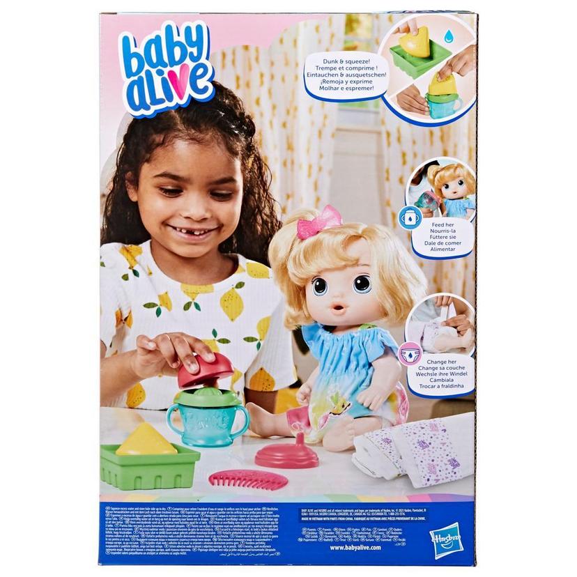 Baby Alive Fruity Sips Doll, Lemon, Toys for 3 Year Old Girls, 12-inch Baby  Doll Set, Drinks & Wets, Pretend Juicer, Kids 3 and Up, Brown Hair