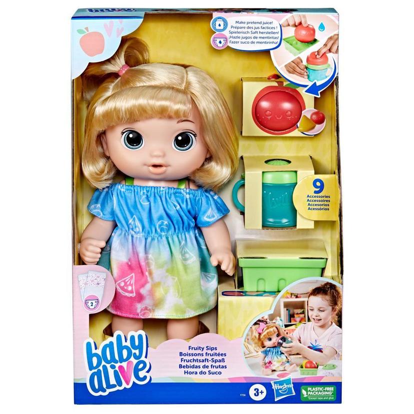 Baby Alive Fruity Sips Doll, Apple, Pretend Juicer Baby Doll Set, Kids 3 and Up, Blonde Hair product image 1