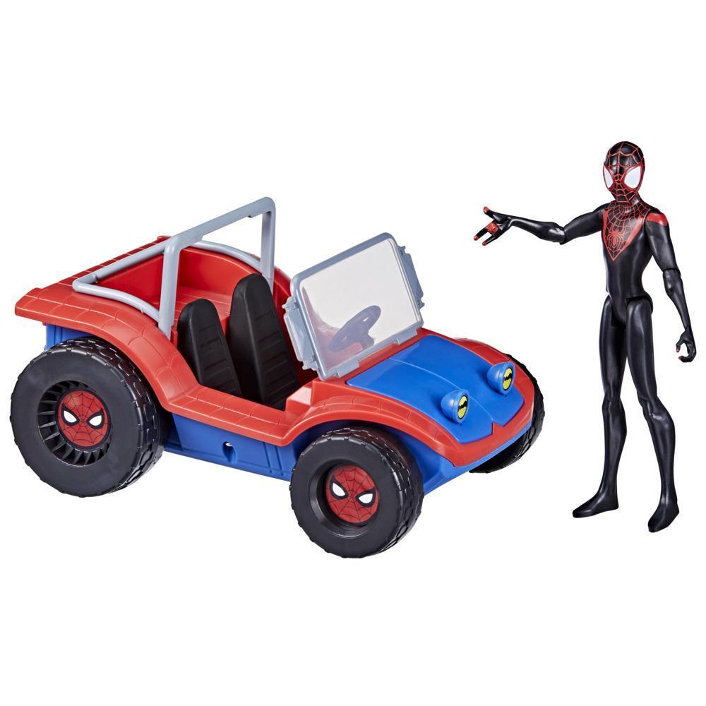 Marvel Spider-Man Spider-Mobile 6-Inch-Scale Vehicle and Miles Morales Action Figure, Marvel Toys for Kids Ages 4 and Up product thumbnail 1