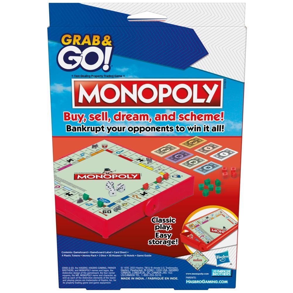 Monopoly Grab and Go Game for Ages 8 and Up, Travel Game for 2-4 Players product thumbnail 1