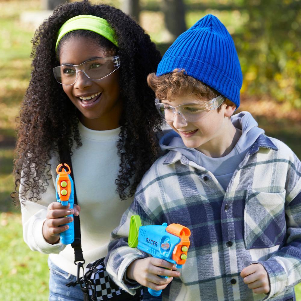 Nerf Elite Junior Racer Easy Play Dart Blaster with 4 Nerf Elite Darts, Nerf Blaster Outdoor Toys product thumbnail 1