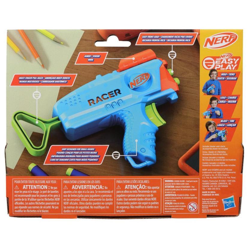 Nerf Elite Junior Racer Easy Play Dart Blaster with 4 Nerf Elite Darts, Nerf Blaster Outdoor Toys product image 1