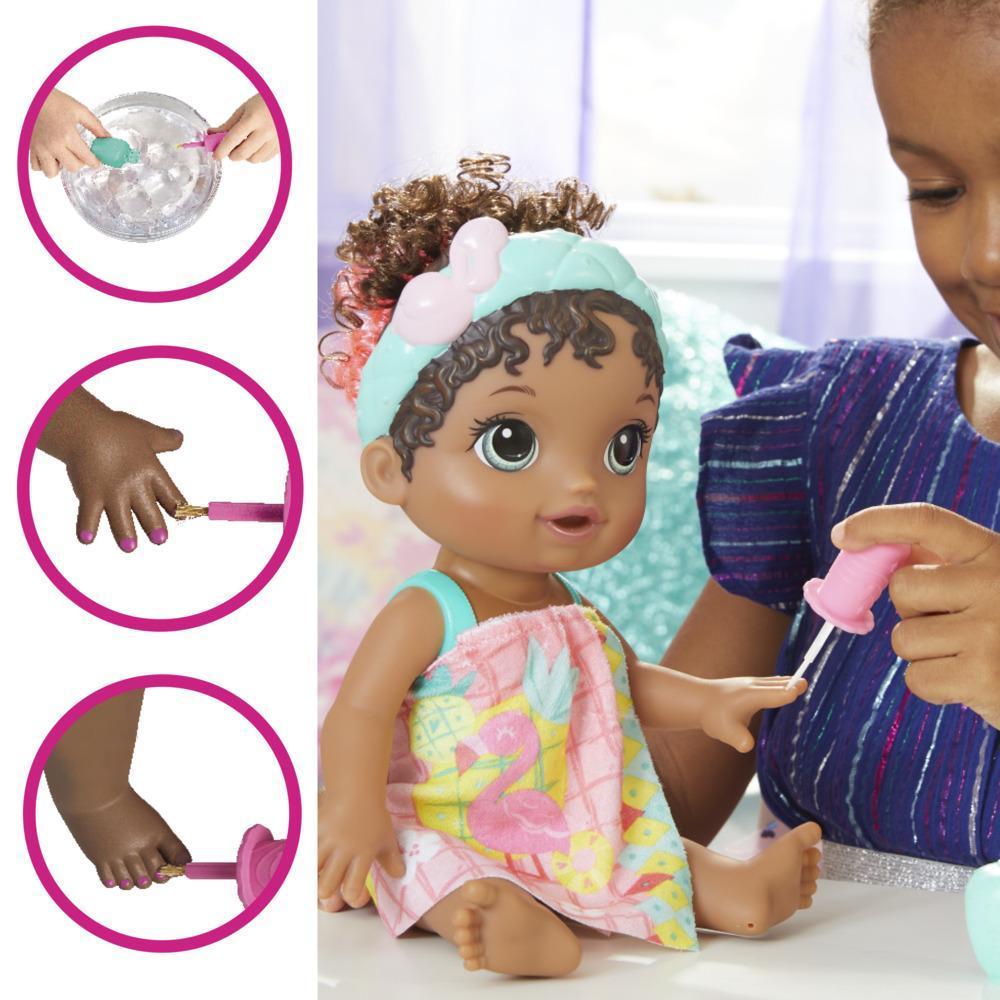 Baby Alive Glam Spa Baby Doll, Flamingo, Color Reveal Nails and Makeup, 12.4-Inch Waterplay Toy, Kids 3 and Up, Black Hair product thumbnail 1